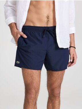 Lacoste Elastic Waist Swim Trunks